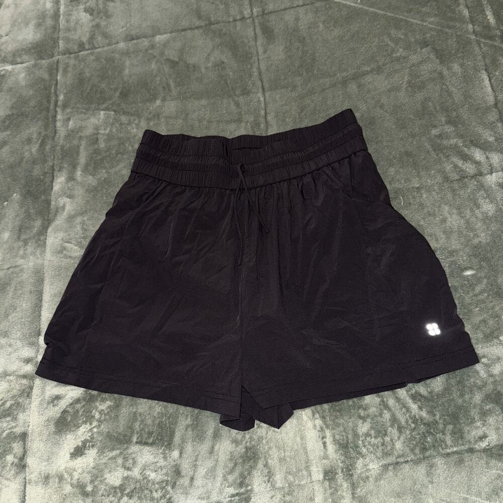 Sweaty Betty‎ Athletic Shorts Women's 8-10 Black Drawstring Sporty Fitness Wear